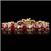 Image 1 : 14k Gold 46.50ct Ruby 0.90ct Diamond Bracelet