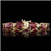 Image 2 : 14k Gold 46.50ct Ruby 0.90ct Diamond Bracelet