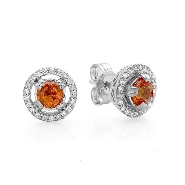 0.71ct Sapphire 14 K White Gold Earrings