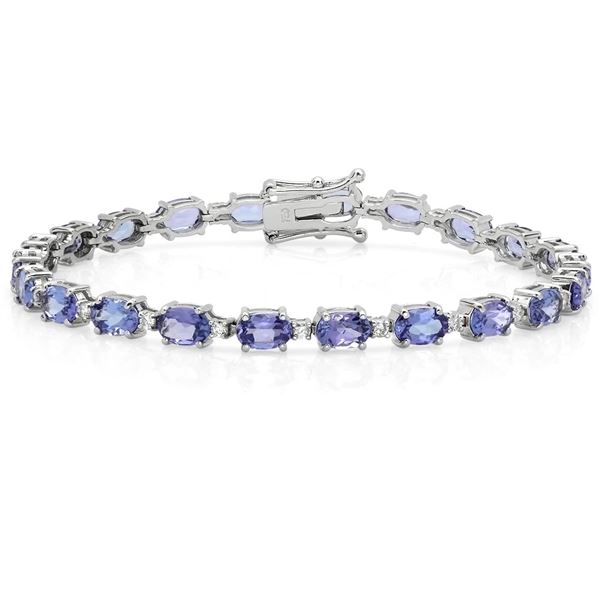 9.97ct Tanzanite 14 K White Gold Bracelets