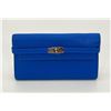 Image 1 : NWOT Hermes Kelly Classic Wallet Mysore Bleu Electrique