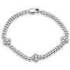 Image 1 : 0.60ct Diamond 14K White Gold Cuban Chain Flower Bracelet