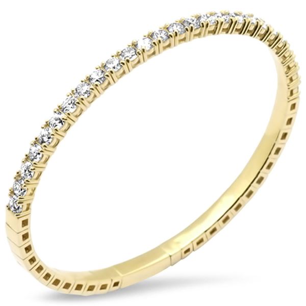 4.22ct 14K Yellow Gold Diamond Bangel Bracelet 60.00mm