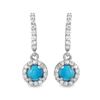 Image 1 : 1.16ct Turquoise 14 K White Gold Earrings