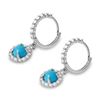 Image 2 : 1.16ct Turquoise 14 K White Gold Earrings