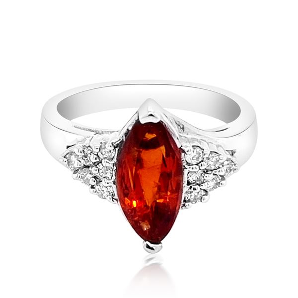 2.18CT NATURAL Malaya Garnet 14K W/G RING