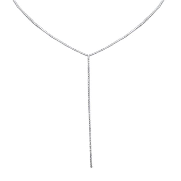 2.57ct Diamond 14K White Gold Lariat Tennis Necklace