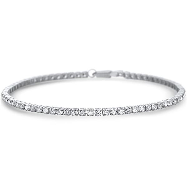 3.00ct 14K White Gold Diamond Tennis Bracelet 7" Long