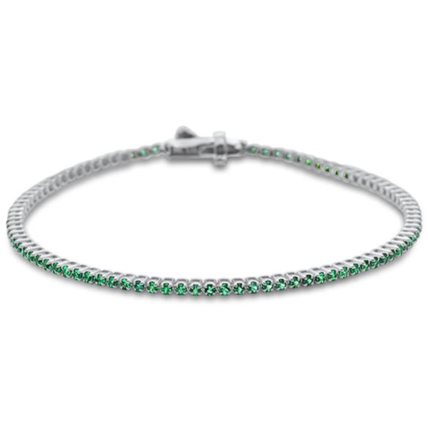 1.89ct Natural Emerald 14K White Gold Tennis Bracelet