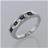 Image 1 : Blue Sapphire and Diamond 14K White Gold Ring