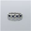 Image 2 : Blue Sapphire and Diamond 14K White Gold Ring