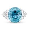 Image 1 : 10.02ct blue zircon & Diamond Ring