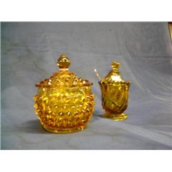 Amber glass cream & sugar