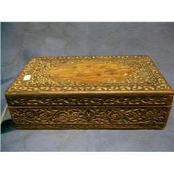 Wood carved cigar box- 7" x 12"