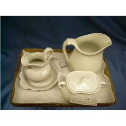 6" Frankoma pitcher & bowl, K & K granite pitcher,