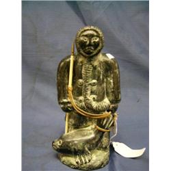 9.5" soapstone Eskimo figure, wolf