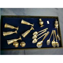 Sterling & silver plate flatware, salt & pepper, t