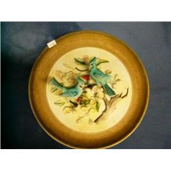 Napco 11" pottery plate-Bird scene