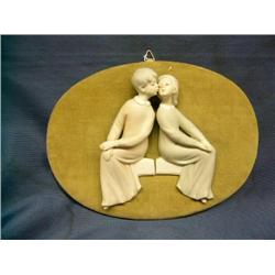 Lenwile figural wall plaque-Kissing couple