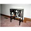 Image 1 : Black laquered Oriental table w/drawers - 22"h x