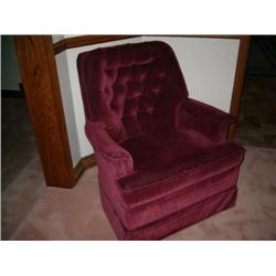 maroon rocking seivel arm chair