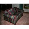 Image 1 : 5 foot maroon and green love seat