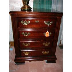 mahogany 4 drawer night stand (water damaged)