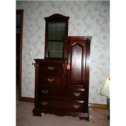 mahogany mirrored chest with cabinet