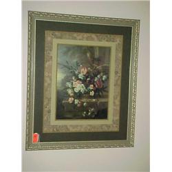 Floral still life print in gold frame-40 x 33
