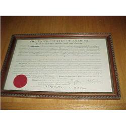 Land Deed signed by U. S. Grant