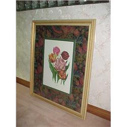 Gold framed print-"Tulipes Hatives", 42 x 37