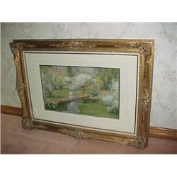 Framed print-Wendel:Baroque lady with parasol-32 x