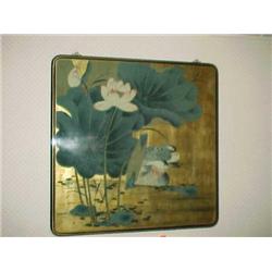 Framed print-Ducks on a pond, 36 x 36