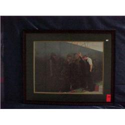 Framed print of Veteran at Vietnam Memorial Wall