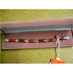 Sterling Silver and Red Jade ring and bracelet