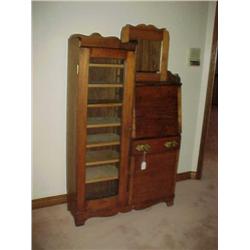 Pine Dropfront secratary with mirror 38 1/2" W X 1