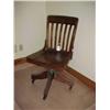Image 1 : Oak rolling secretary chair