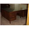 Image 2 : Partners desk, walnut, with Glas cover 65 1/2" W X