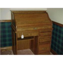 Oak new roll top desk 35 1/2" W X 24" D X 44 1/2 "