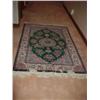 Image 1 : Green and Maroon floral throw rug 48" W X 78" L