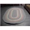 Image 1 : Grey & Salmon colored braided oval rug 5'9" X 8'