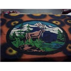 Old wool reversible blanket  60" X 93"