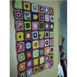 Old crocheted throw 56" X 80"