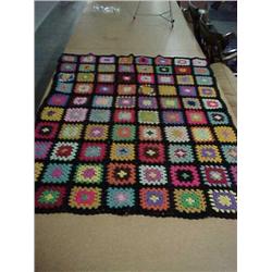 Old crocheted throw 60" X 80"