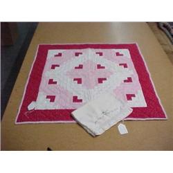 Old baby quilt & childs pillow cover