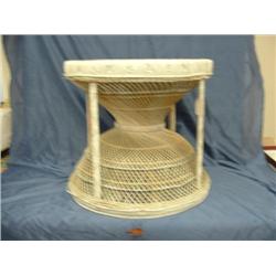 white wicker table