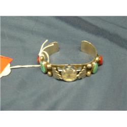 17 jewel timex watch on indian bracelet coral/turq