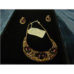 lavendar stone necklace and earrings