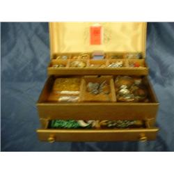 Gold Jewerly box with contents