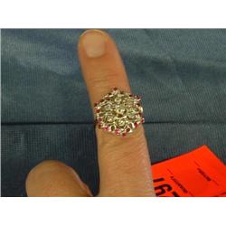 vintage 14k solid white gold diamond and ruby dinn